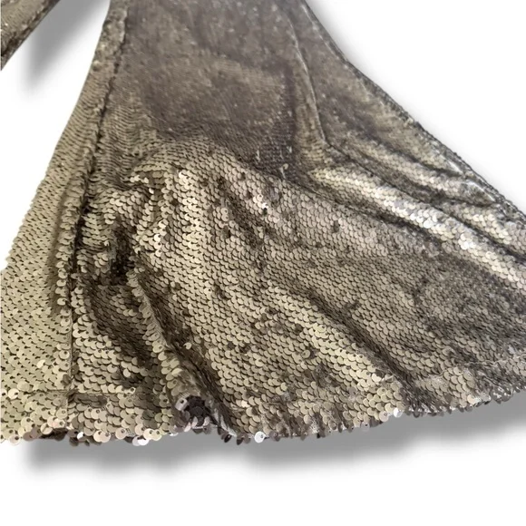 Gold Boutique Style Sequin Flare Pants - Picture 2 of 3